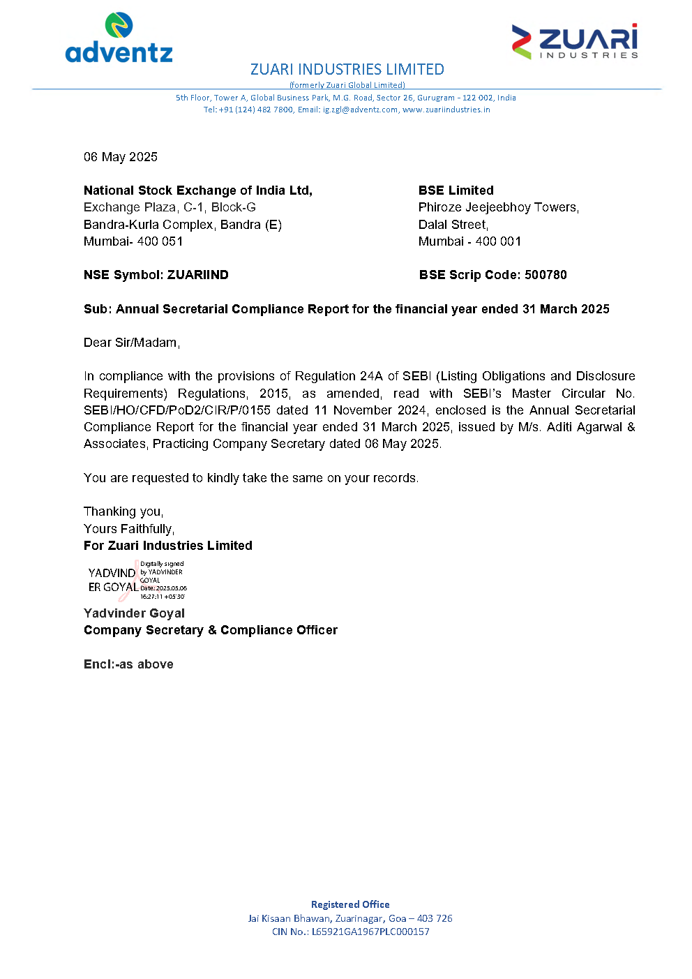 Annual Secretarial Compliance Report